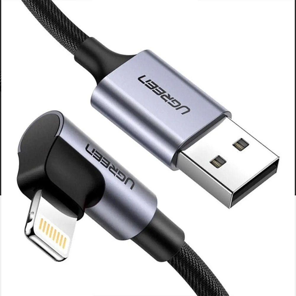 CABLE UGREEN USB-A A LIGHTNING 90° CERTIFICADO MFI 1 METRO SANTOFA ELECTRONICS S2106 - 3