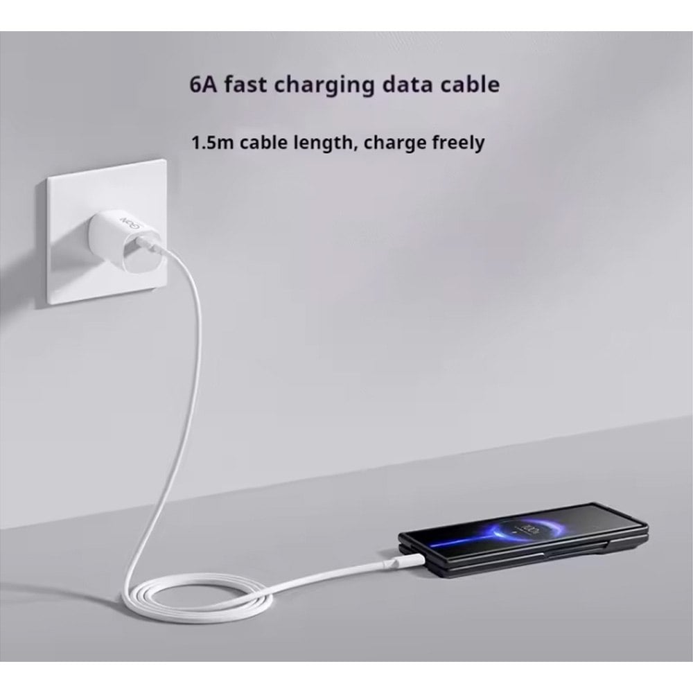 CARGADOR DE PARED XIAOMI 90W GAN PUDDING USB TIPO-C CON CABLE INCLUIDO SANTOFA ELECTRONICS S2112 - 4