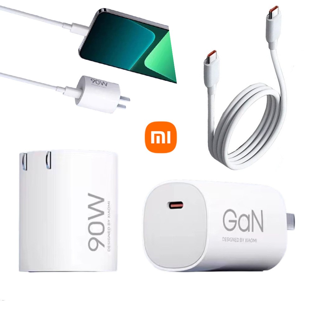 CARGADOR DE PARED XIAOMI 90W GAN PUDDING USB TIPO-C CON CABLE INCLUIDO SANTOFA ELECTRONICS S2112 - 7