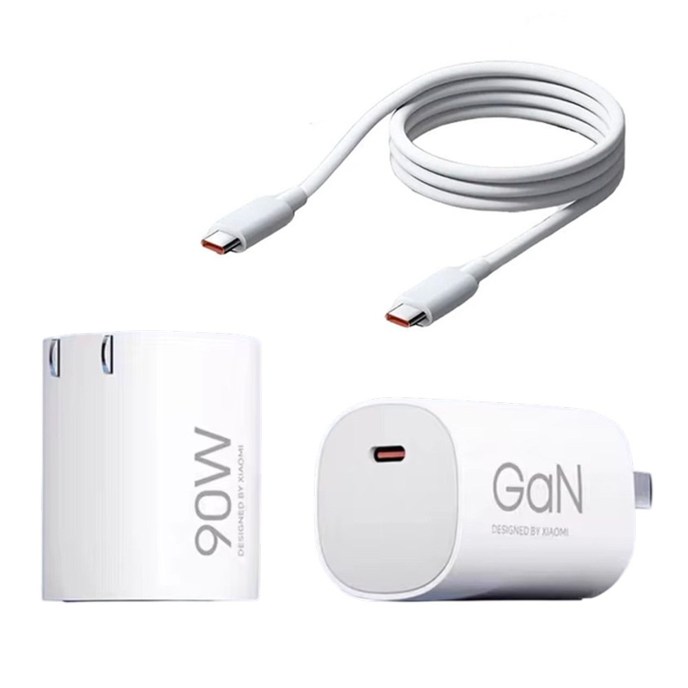 CARGADOR DE PARED XIAOMI 90W GAN PUDDING USB TIPO-C CON CABLE INCLUIDO SANTOFA ELECTRONICS S2112 - 8
