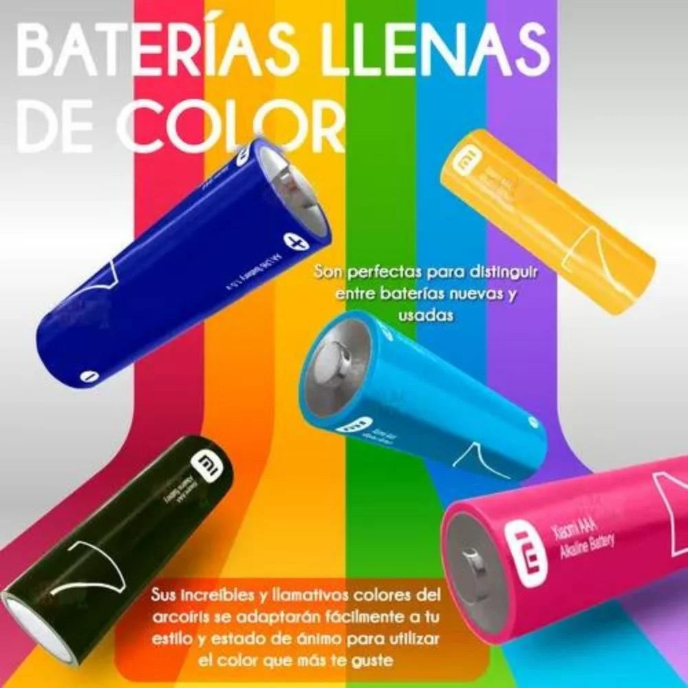 PACK DE 10 PILAS ALCALINAS AAA XIAOMI LR03 1.5V MULTICOLOR SANTOFA ELECTRONICS S2125 - 3