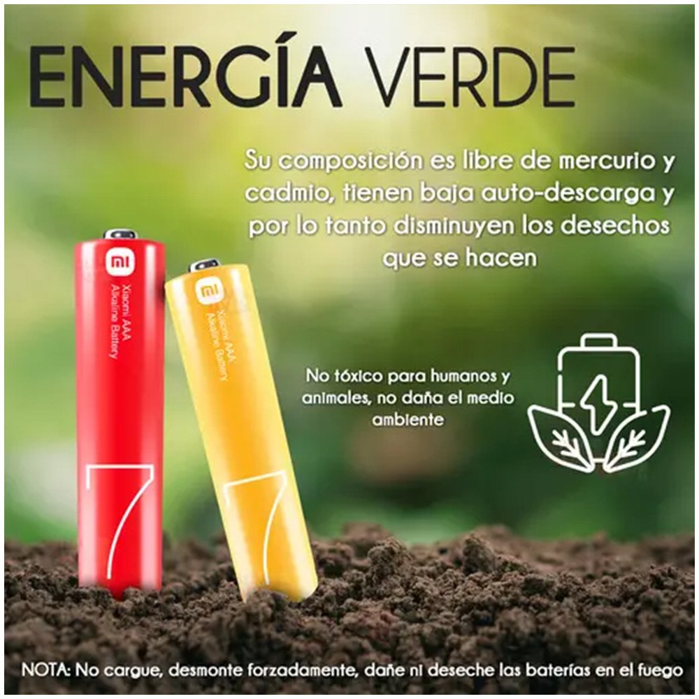 PACK DE 10 PILAS ALCALINAS AAA XIAOMI LR03 1.5V MULTICOLOR SANTOFA ELECTRONICS S2125 - 5
