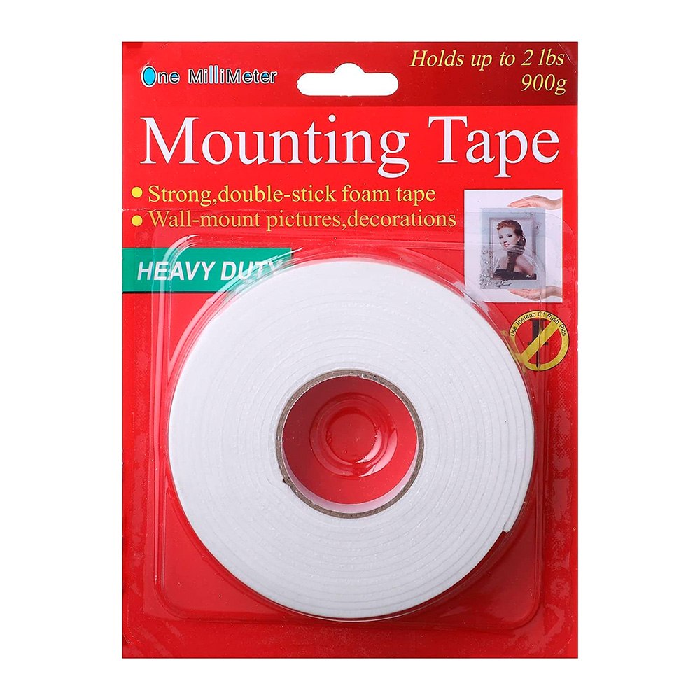 6 CINTAS DE MONTAJE DE DOBLE CONTACTO HEAVY DUTY (900G) 18 MM X 5 YARDAS SANTOFA ELECTRONICS S2115 - 1