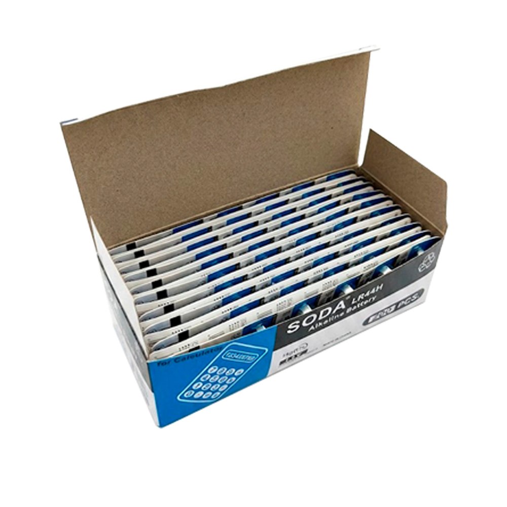 CAJA DE 200 PILAS ALCALINAS SODA LR44H 1.5V AG13 TIPO BOTÓN SANTOFA ELECTRONICS S2117 - 5