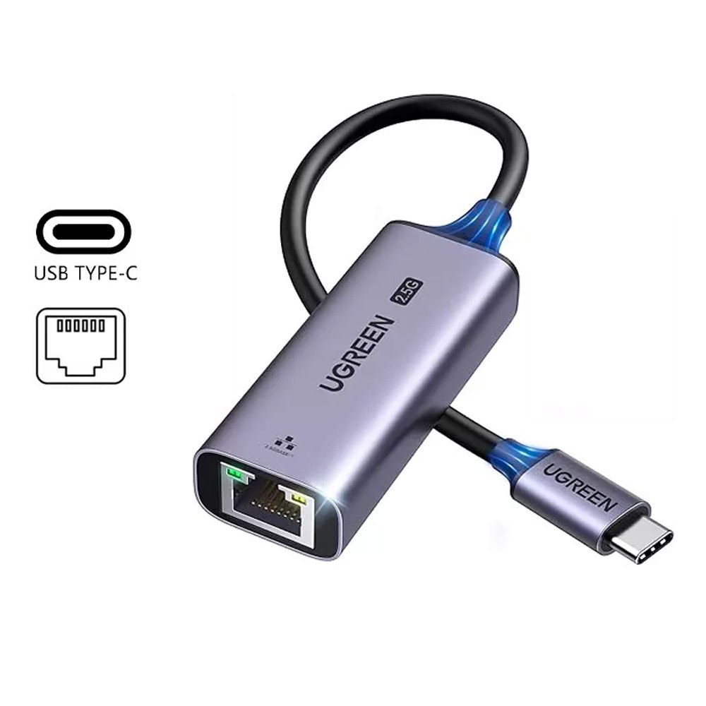 ADAPTADOR DE RED USB-C A ETHERNET RJ45 2.5G UGREEN DE ALTA VELOCIDAD SANTOFA ELECTRONICS S2127 - 2