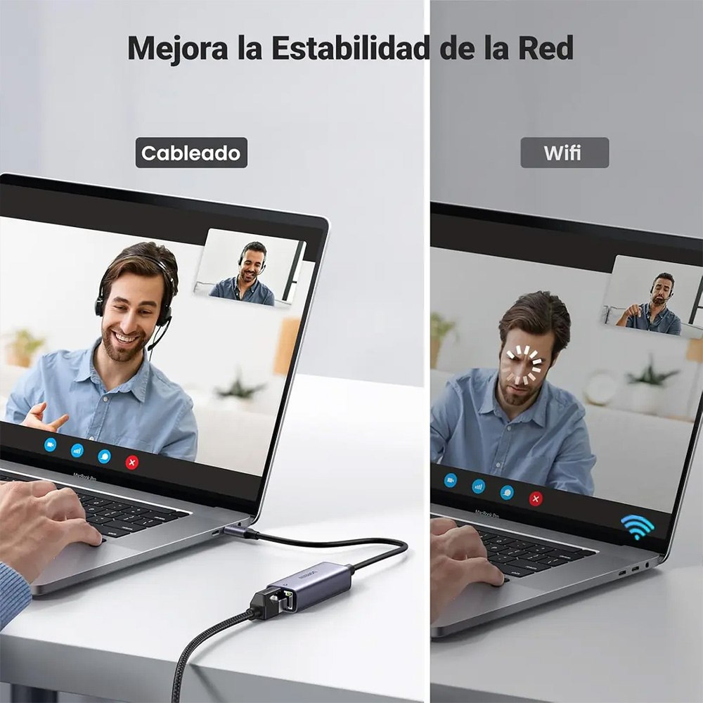 ADAPTADOR DE RED USB-C A ETHERNET RJ45 2.5G UGREEN DE ALTA VELOCIDAD SANTOFA ELECTRONICS S2127 - 5