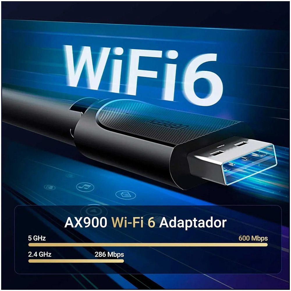 ADAPTADOR WI-FI USB UGREEN AX900 WI-FI 6 DOBLE BANDA CON ANTENA 6DBI CM763 SANTOFA ELECTRONICS S2128 - 8