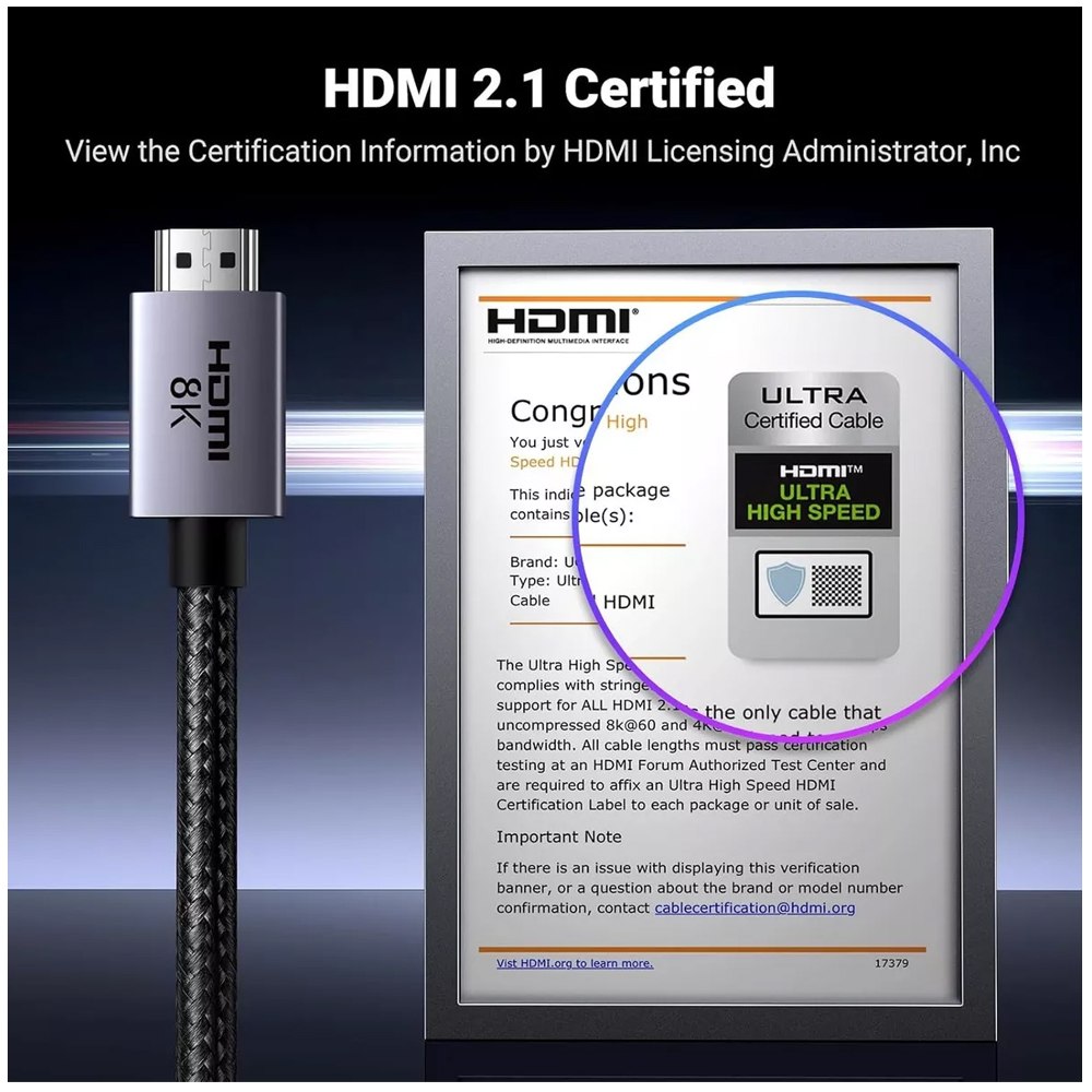 CABLE HDMI 2.1 UGREEN ULTRA HIGH SPEED 8K 60HZ 4K 240HZ 10 METROS SANTOFA  ELECTRONICS S2130 - 5