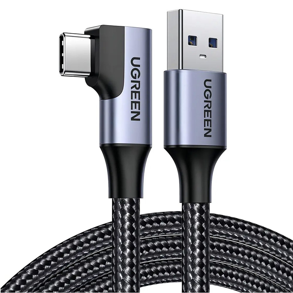 CABLE UGREEN USB-A A USB-C 3.0 CON ÁNGULO DE 90° CARGA RÁPIDA 1 METRO SANTOFA ELECTRONICS  S2132 - 1