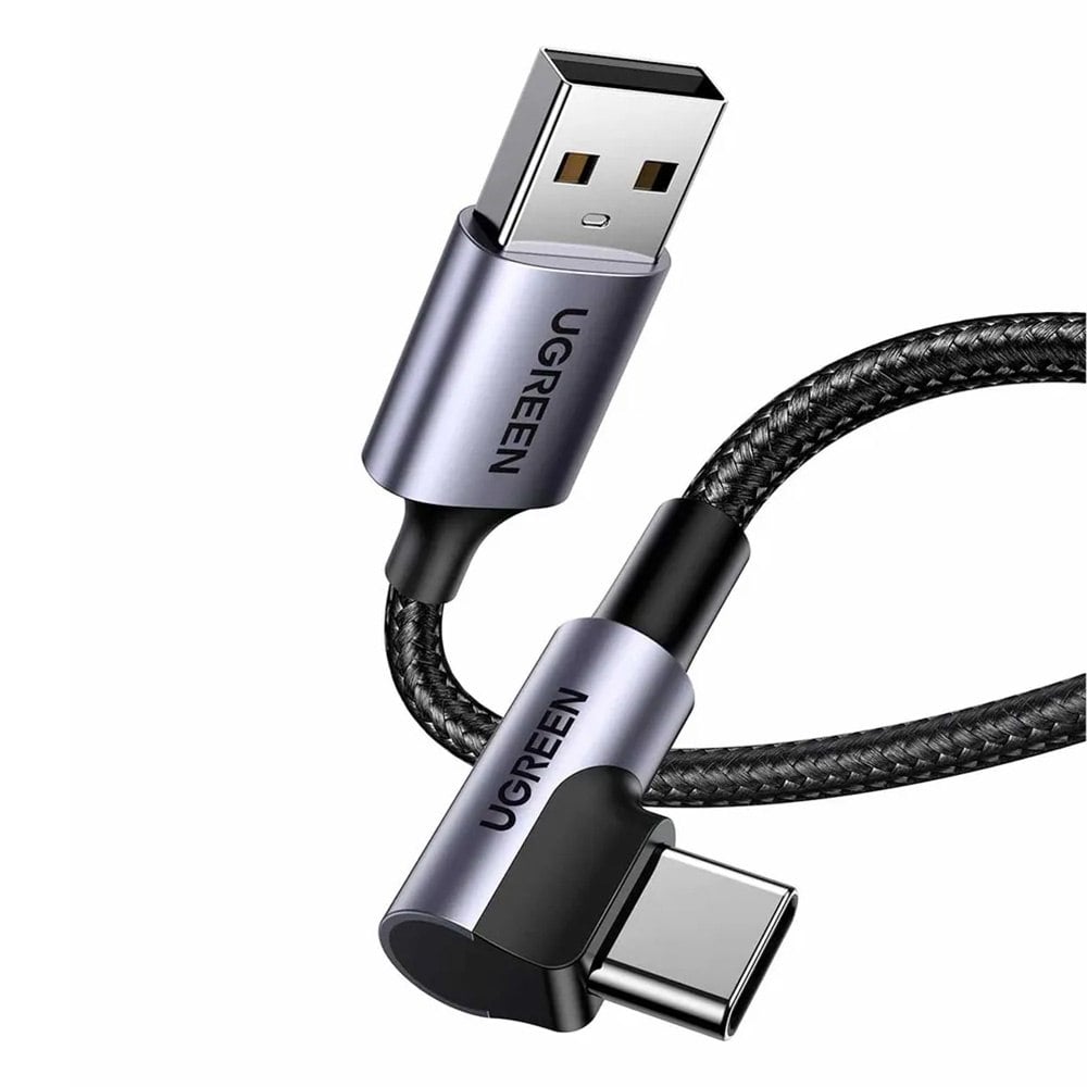 CABLE UGREEN USB-A A USB-C 3.0 CON ÁNGULO DE 90° CARGA RÁPIDA 1 METRO SANTOFA ELECTRONICS  S2132 - 2