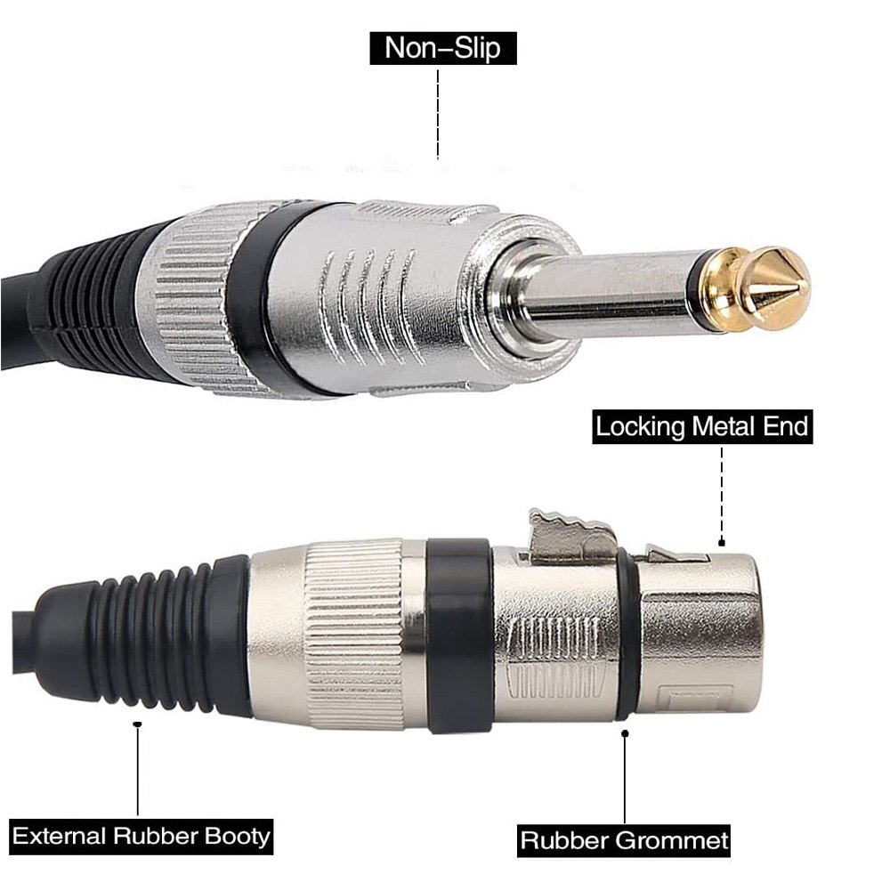 CABLE DE AUDIO PROFESIONAL CANON XLR HEMBRA A PLUG 6.35MM DE ALTA FIDELIDAD 10 METROS S2137 SANTOFA ELOCTRONICS - 7