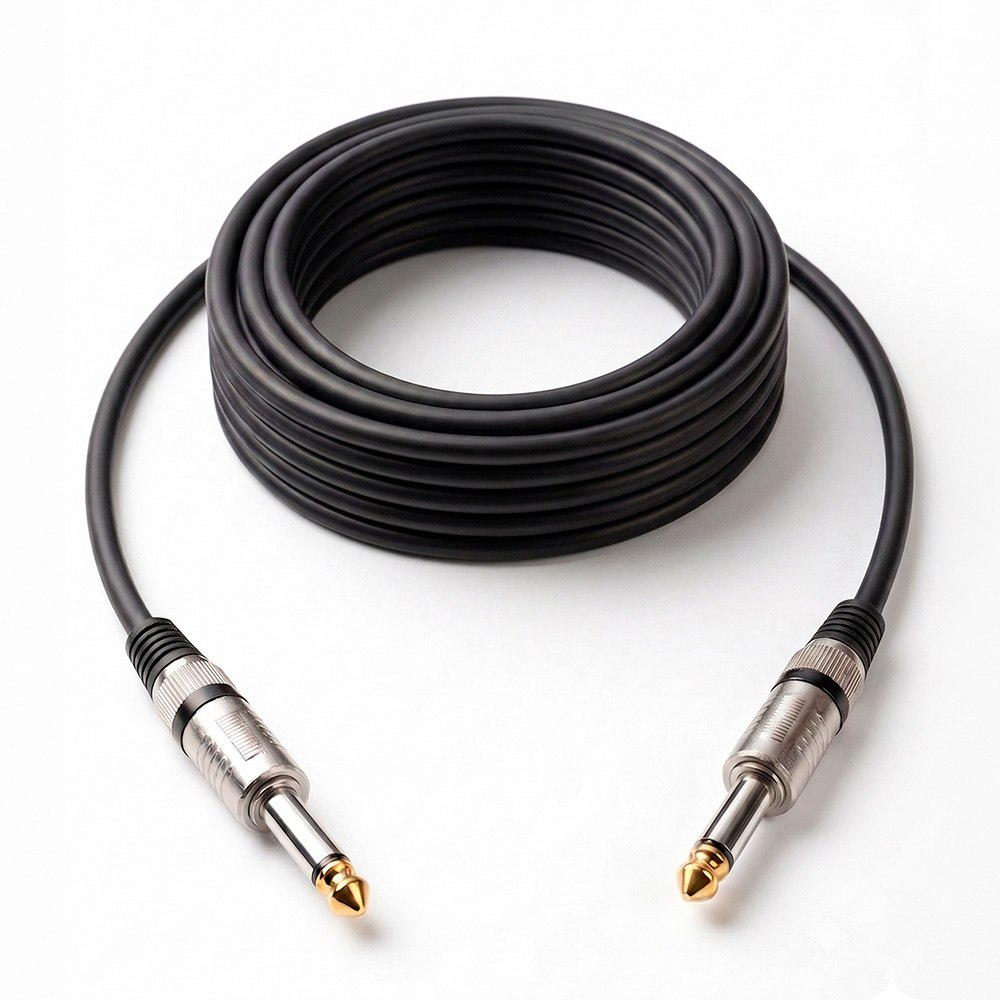 CABLE DE AUDIO PROFESIONAL PLUG 6.35MM A PLUG 6.35MM DE ALTA FIDELIDAD 5 METROS SANTOFA ELECTRONICS S2143 - 1