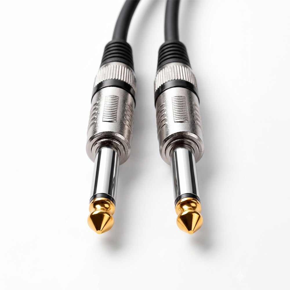 CABLE DE AUDIO PROFESIONAL PLUG 6.35MM A PLUG 6.35MM DE ALTA FIDELIDAD 5 METROS SANTOFA ELECTRONICS S2143 - 2