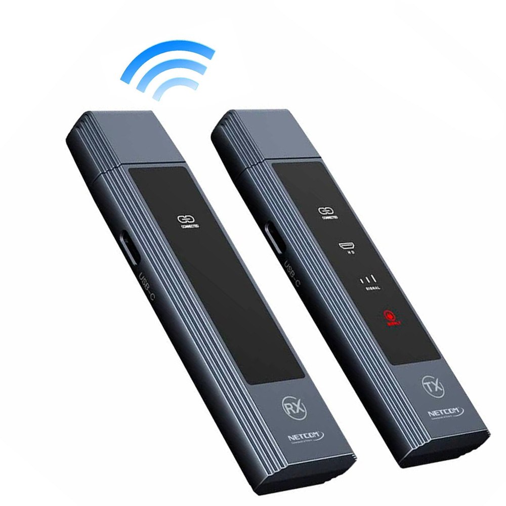 EXTENSOR HDMI INALÁMBRICO DE 30 METROS NETCOM DUAL BAND 4K/1080P SANTOFA ELECTRONICS S2147 - 1