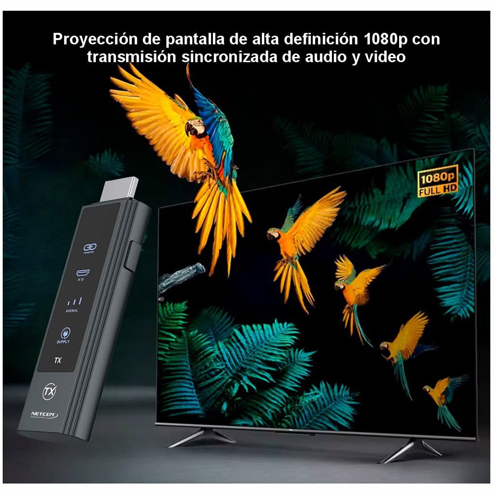 EXTENSOR HDMI INALÁMBRICO DE 30 METROS NETCOM DUAL BAND 4K/1080P SANTOFA ELECTRONICS S2147 - 9