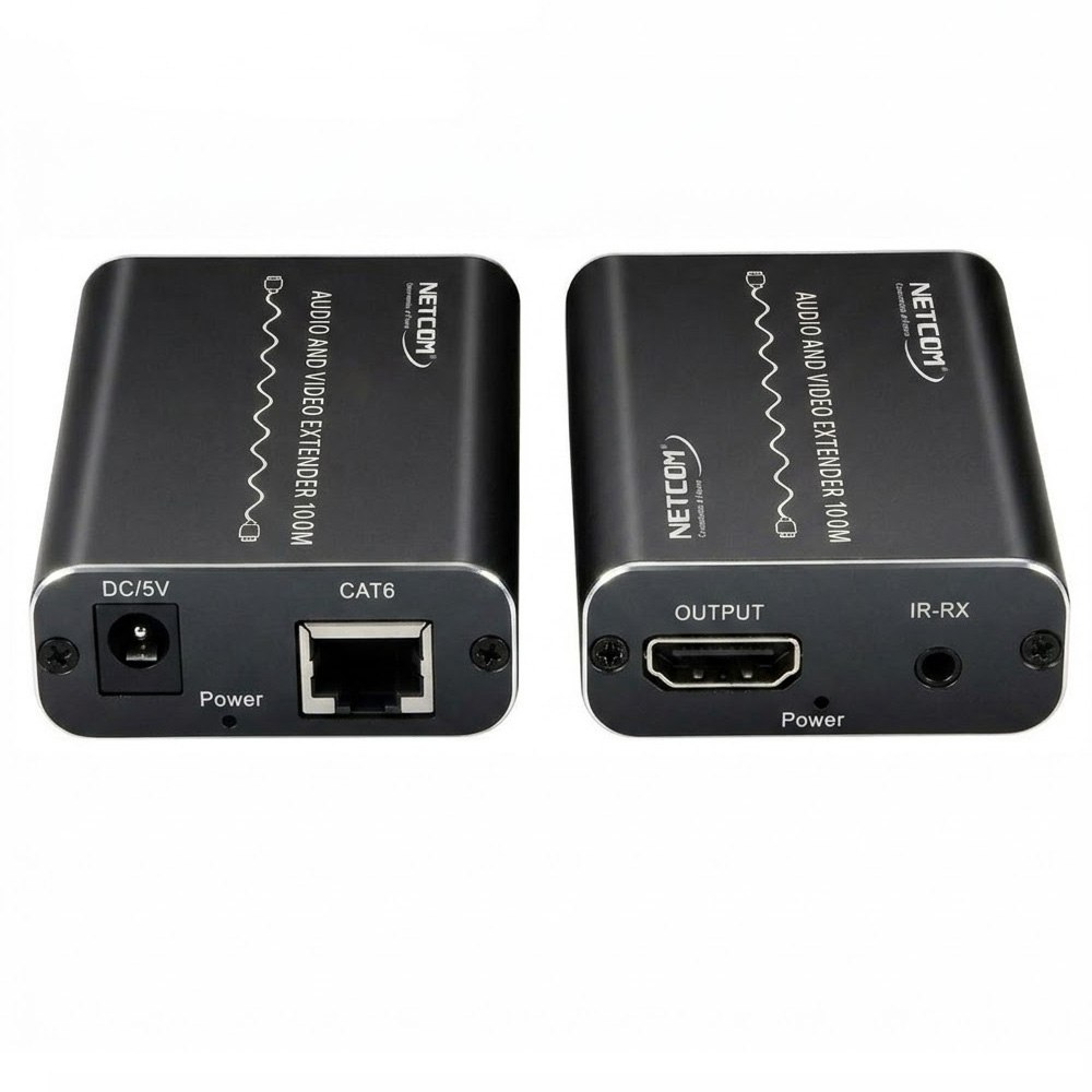 EXTENDER DISPLAYPORT 4K A 100 METROS NETCOM VÍA UTP RJ45 AUDIO Y VIDEO (PE-ED0100)  SANTOFA ELECTRONICS S2150 - 1