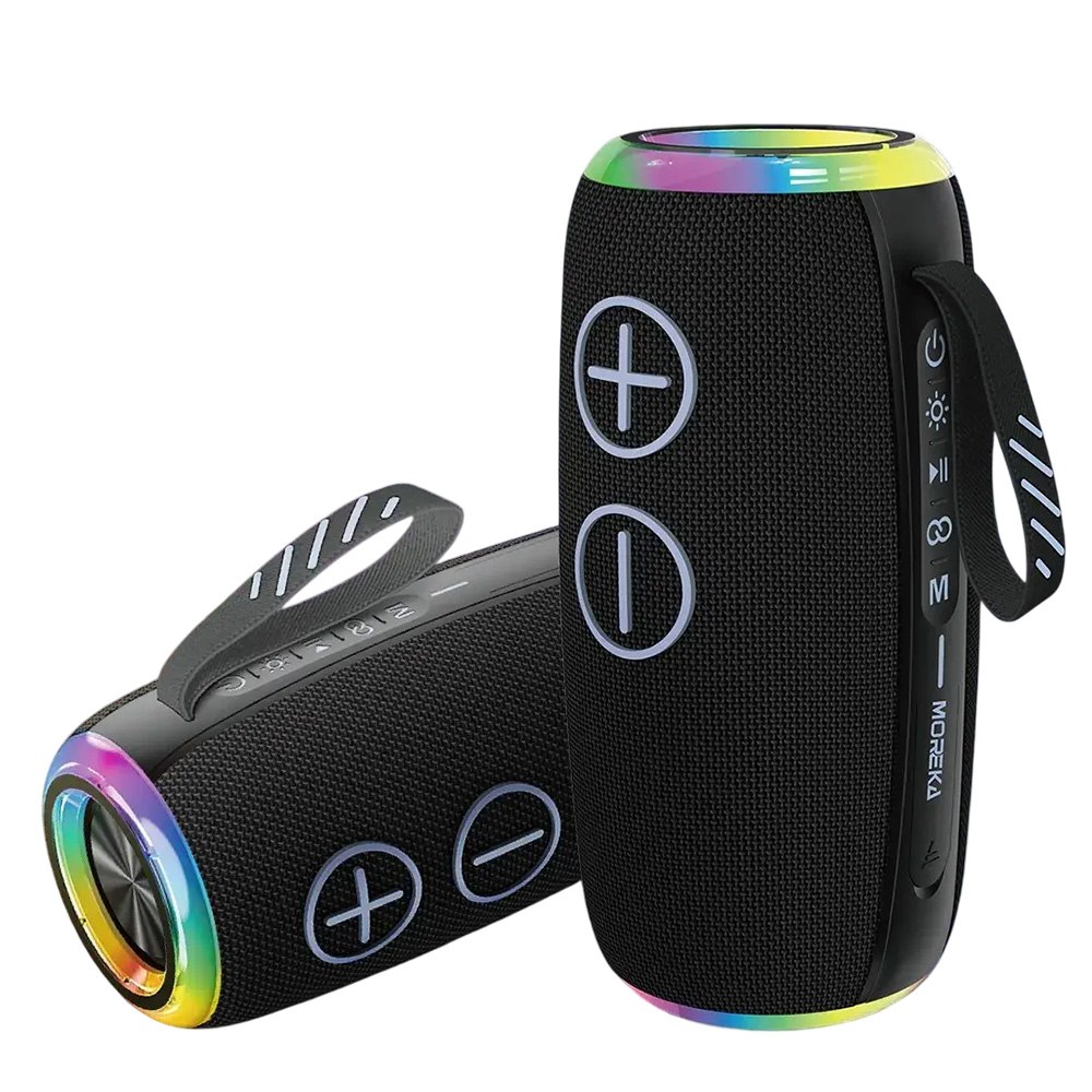 PARLANTE PORTÁTIL BLUETOOTH BOOMS380 X-BASS IMPERMEABLE IPX6 CON LUCES RGB SANTOFA ELECTRONICS S2155 - 1