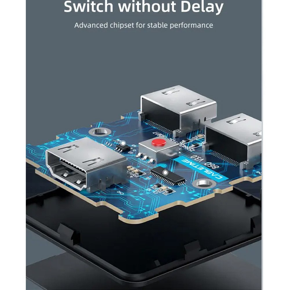 SWITCH CONMUTADOR HDMI 2.0 BIDIRECCIONAL 1 ENTRADA 2 SALIDAS / 2 ENTRADAS 1 SALIDA 4K A 60HZ CABLETIME SANTOFA ELECTRONICS S2171 - 6