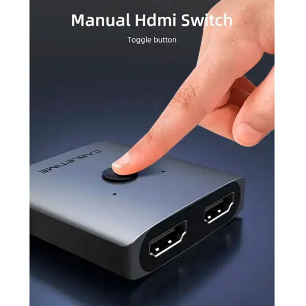 SWITCH CONMUTADOR HDMI 2.0 BIDIRECCIONAL 1 ENTRADA 2 SALIDAS / 2 ENTRADAS 1 SALIDA 4K A 60HZ CABLETIME SANTOFA ELECTRONICS S2171 - 8