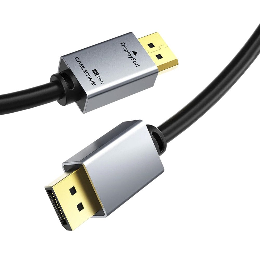 CABLE DISPLAYPORT A DISPLAYPORT 1.2 PREMIUM 4K 60HZ CABLETIME 3 METROS SANTOFA ELECTRONICS S2172 - 2
