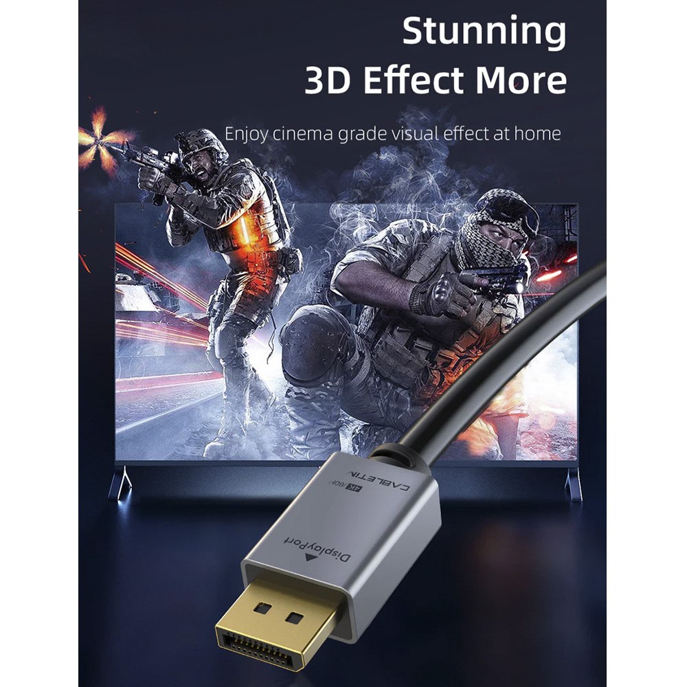 CABLE DISPLAYPORT A DISPLAYPORT 1.2 PREMIUM 4K 60HZ CABLETIME 3 METROS SANTOFA ELECTRONICS S2172 - 6