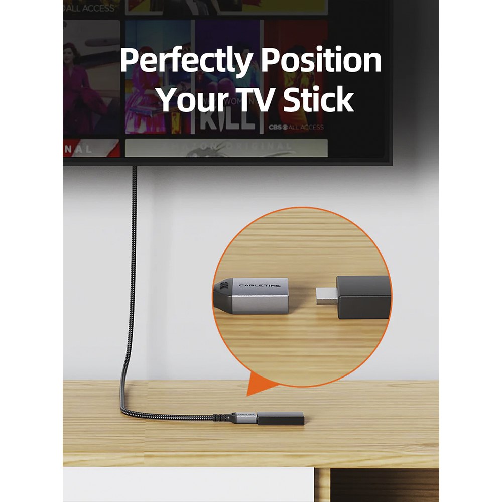 CABLE EXTENSOR HDMI 2.1 MACHO A HDMI HEMBRA 8K 60HZ 48GBPS 1 METRO CABLETIME TRENZADO SANTOFA ELECTRONICS S2173 - 10