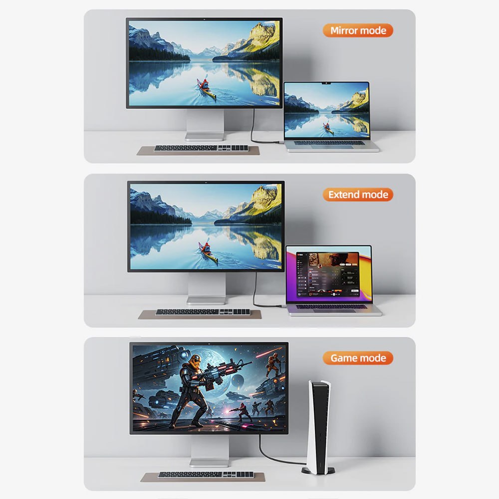 CABLE EXTENSOR HDMI 2.1 MACHO A HDMI HEMBRA 8K 60HZ 48GBPS 1 METRO CABLETIME TRENZADO SANTOFA ELECTRONICS S2173 - 3