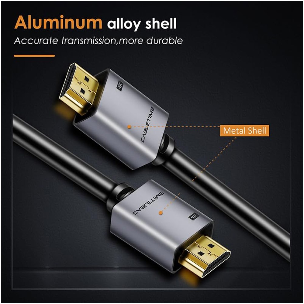 CABLE HDMI 2.0 PREMIUM 4K A 60HZ 18GBPS CABLETIME DE ALTA VELOCIDAD 1 METRO SANTOFA ELECTRONICS S2176 - 7