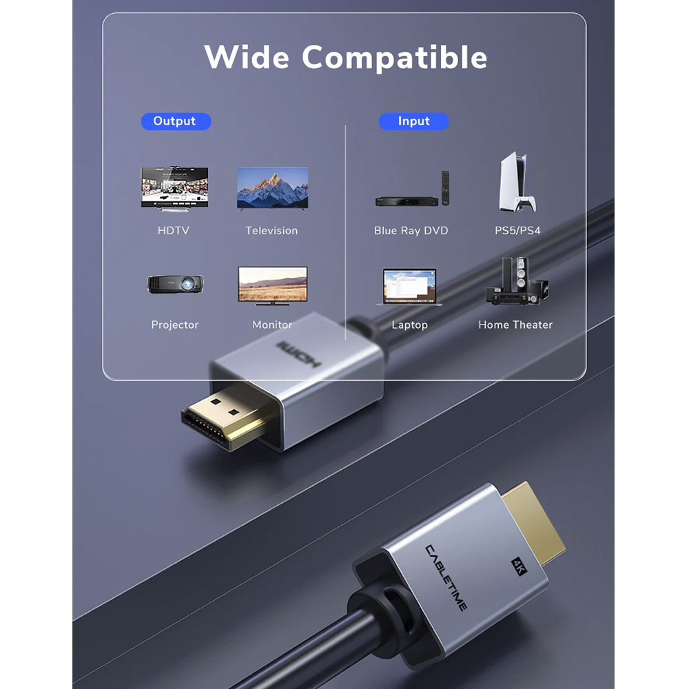 CABLE HDMI 2.0 PREMIUM 4K 60HZ 18GBPS CABLETIME ALTA VELOCIDAD 3 METROS SANTOFA ELECTRONICS S2178 - 8
