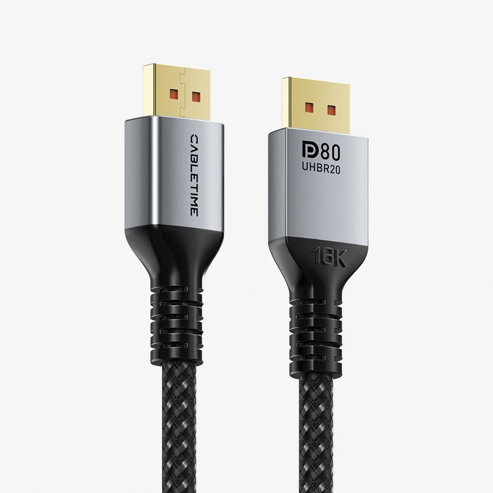 CABLE DISPLAYPORT A DISPLAYPORT 2.1 PREMIUM 16K 60HZ 80GBPS CABLETIME 1 METRO SANTOFA ELECTRONICS S2178 - 1