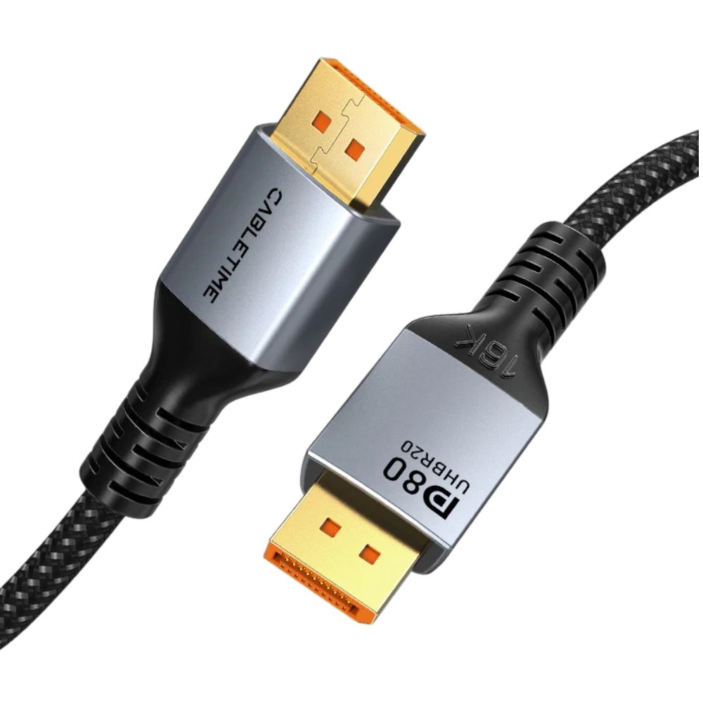 CABLE DISPLAYPORT A DISPLAYPORT 2.1 PREMIUM 16K 60HZ 80GBPS CABLETIME 1 METRO SANTOFA ELECTRONICS S2178 - 2