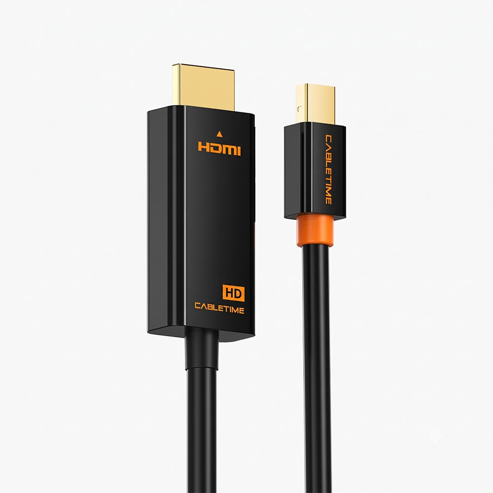 CABLE MINI DISPLAYPORT A HDMI PREMIUM FULL HD 1080P 60HZ 3 METROS CABLETIME CD51N SANTOFA ELECTRONICS S2181 - 1