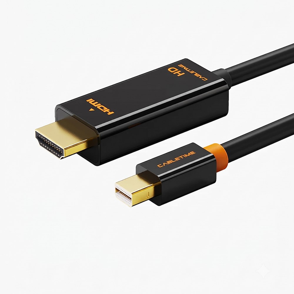 CABLE MINI DISPLAYPORT A HDMI PREMIUM FULL HD 1080P 60HZ 3 METROS CABLETIME CD51N SANTOFA ELECTRONICS S2181 - 2