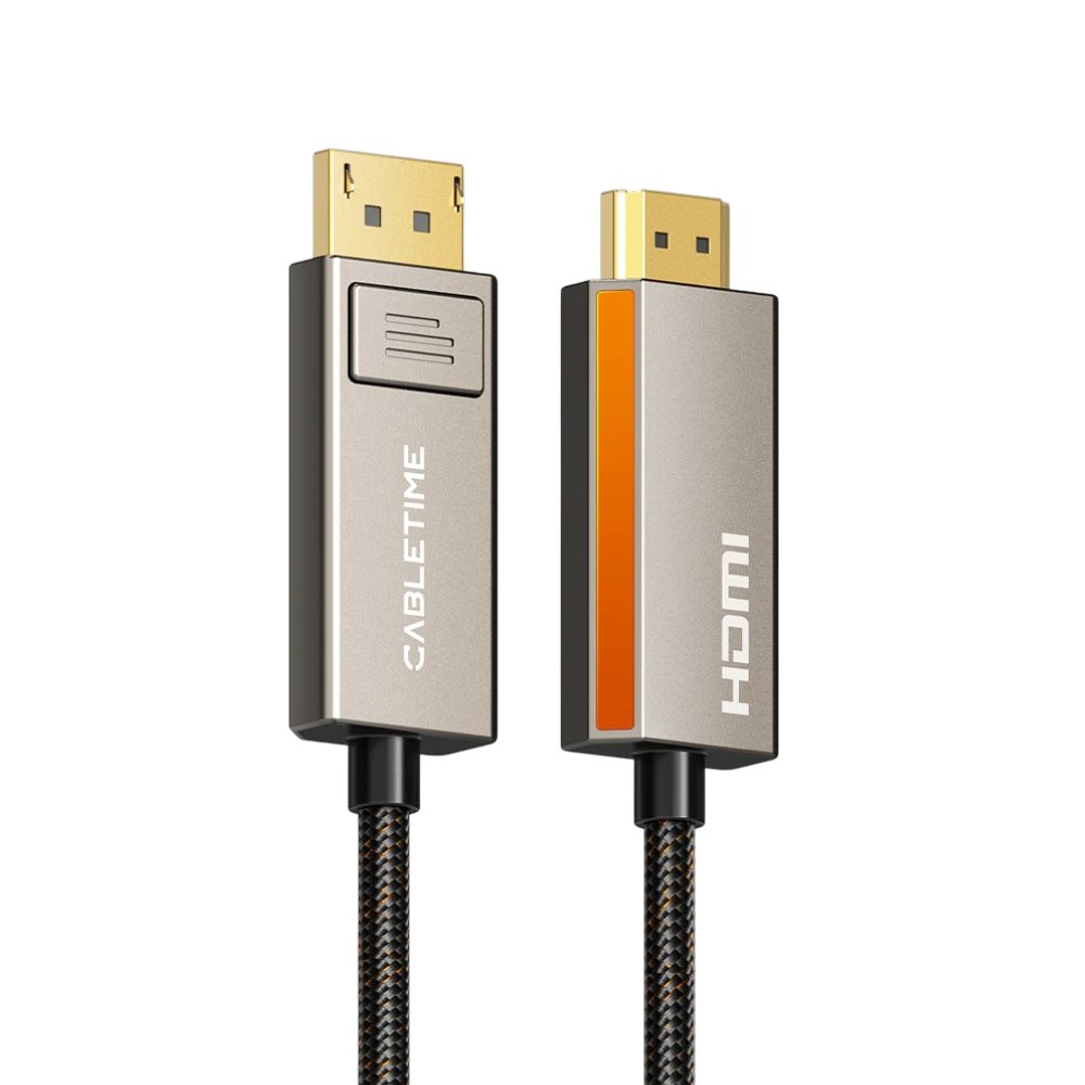 CABLE UNIDIRECCIONAL DISPLAYPORT 1.4 A HDMI 2.1 DE 8K 60HZ 4K 120HZ 2 METROS CABLETIME SANTOFA ELECTRONICS S2192 - 1
