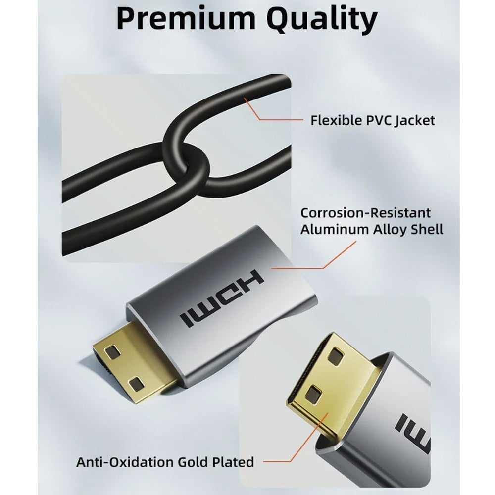 CABLE MINI HDMI A HDMI 2.1 BIDIRECCIONAL 8K A 60HZ 48GBPS CABLETIME DE 1.5 METROS CH15J SANTOFA ELECTRONICS S2187 - 4