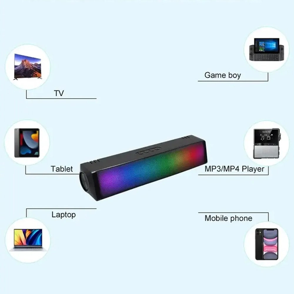 PARLANTE PORTÁTIL BLUETOOTH SOUNDBAR 10W CON LUCES RGB Y FUNCIÓN TWS SANTOFA ELECTRONICS S2157 - 7