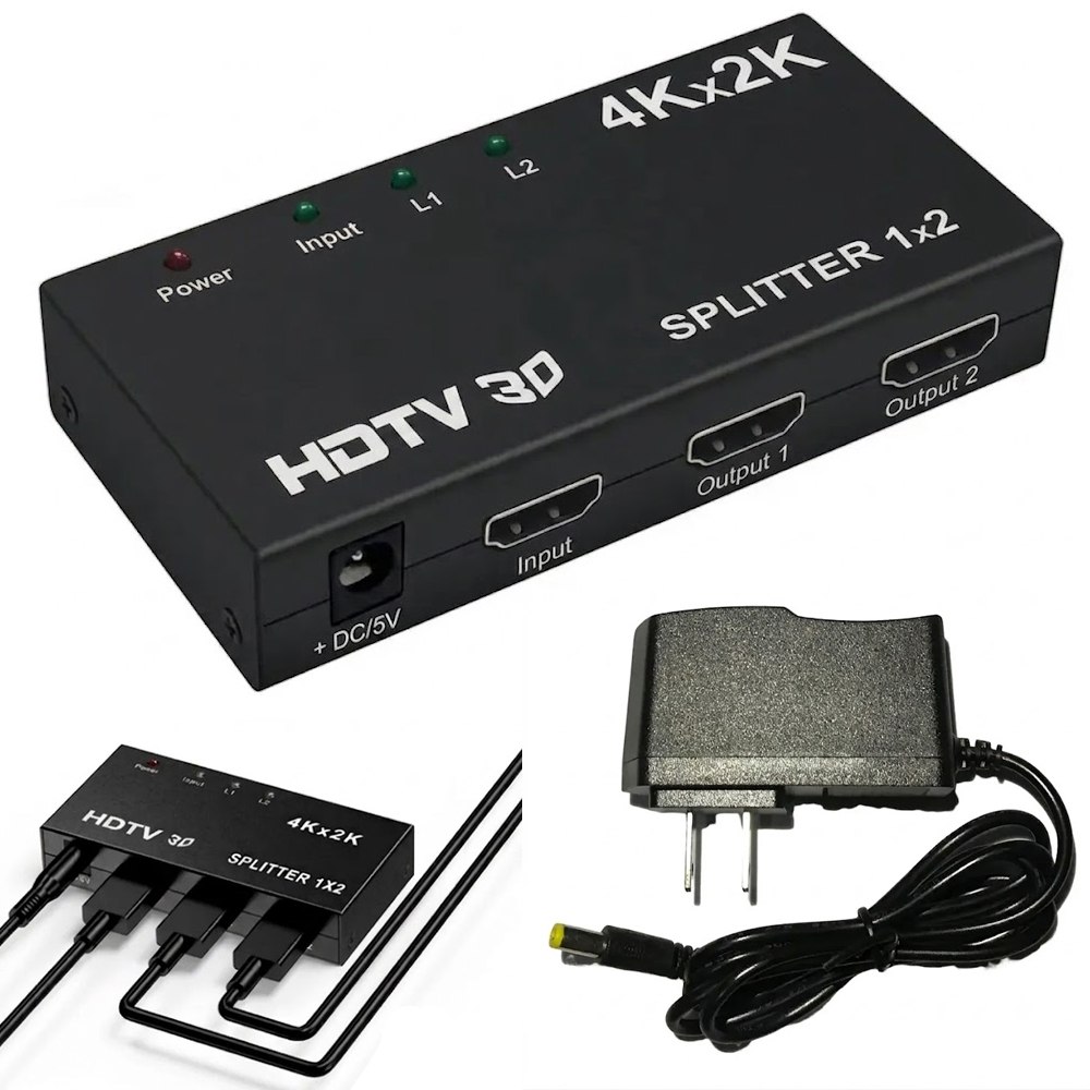 SPLITTER HDMI 1X2 PUERTOS ULTRA HD 4K X 2K CON SOPORTE 3D SANTOFA ELECTRONICS S2164 - 2