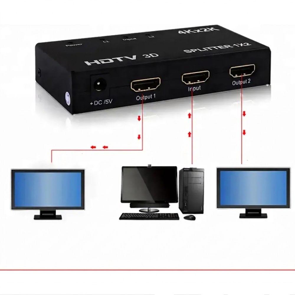 SPLITTER HDMI 1X2 PUERTOS ULTRA HD 4K X 2K CON SOPORTE 3D SANTOFA ELECTRONICS S2164 - 6