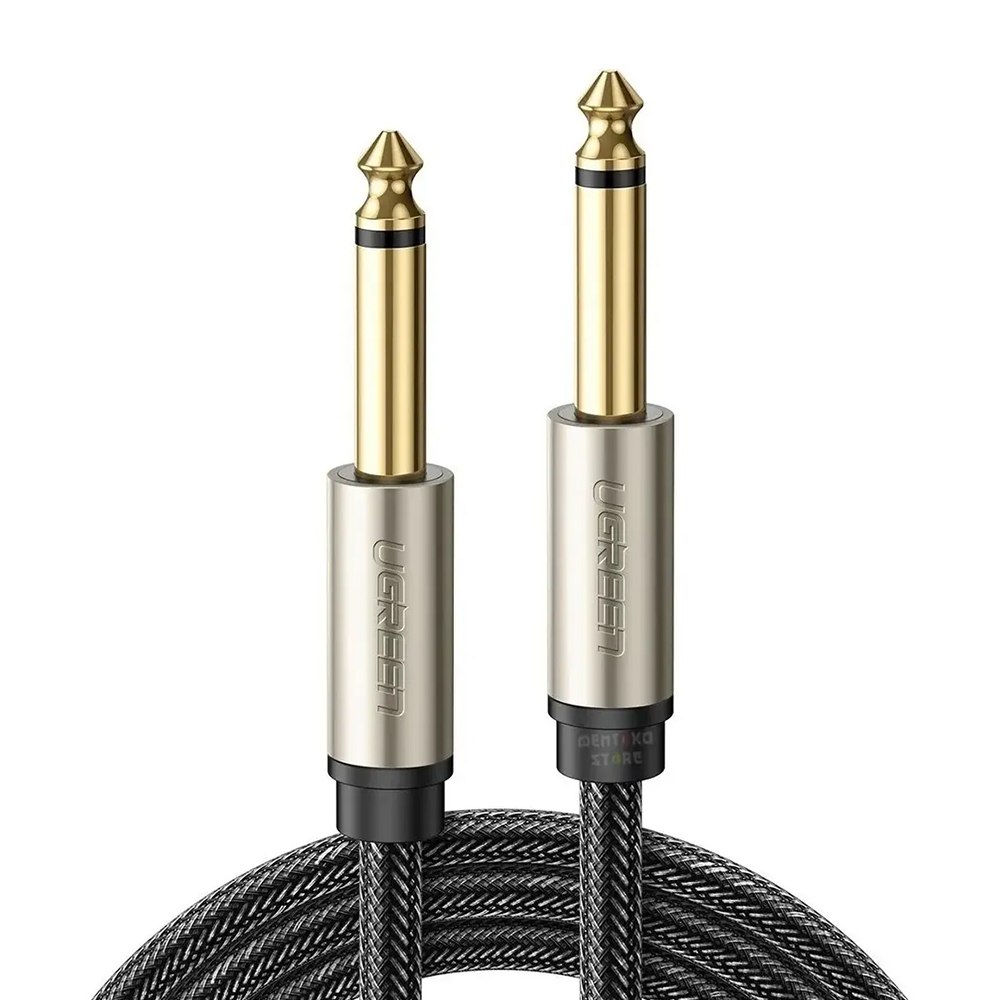 CABLE DE AUDIO MONO TS 6.35MM 3 METROS UGREEN TRENZADO 10639 SANTOFA ELECTRONICS S2166 - 1