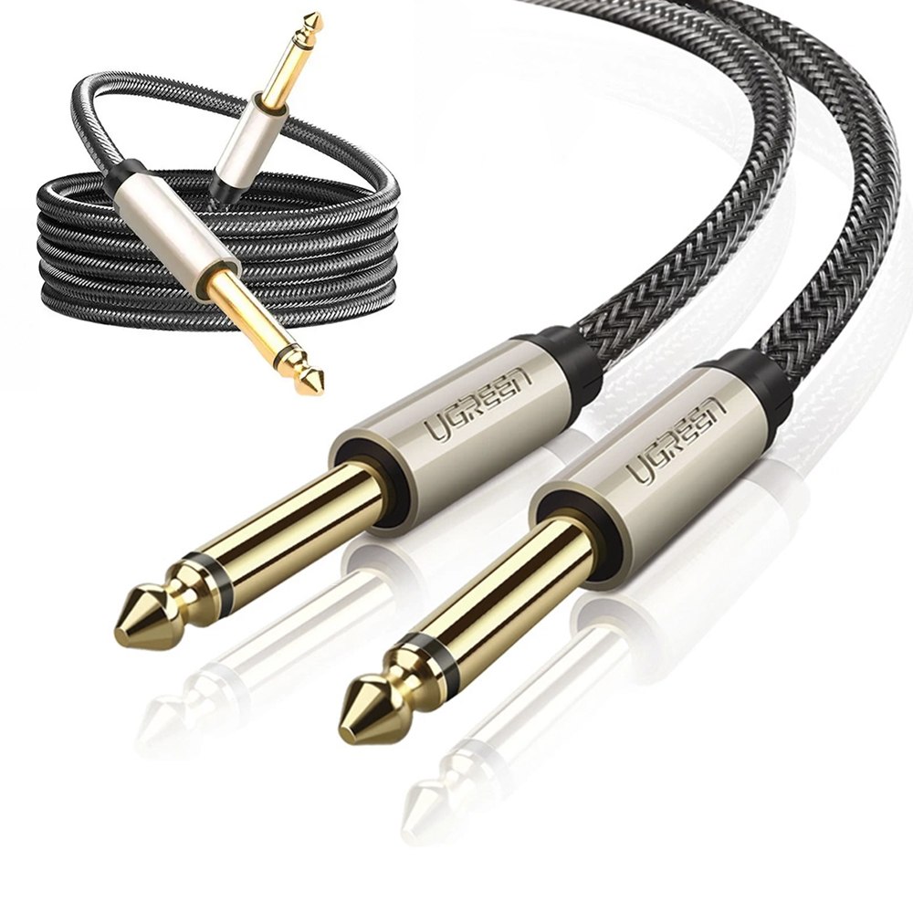 CABLE DE AUDIO MONO TS 6.35MM 3 METROS UGREEN TRENZADO 10639 SANTOFA ELECTRONICS S2166 - 3