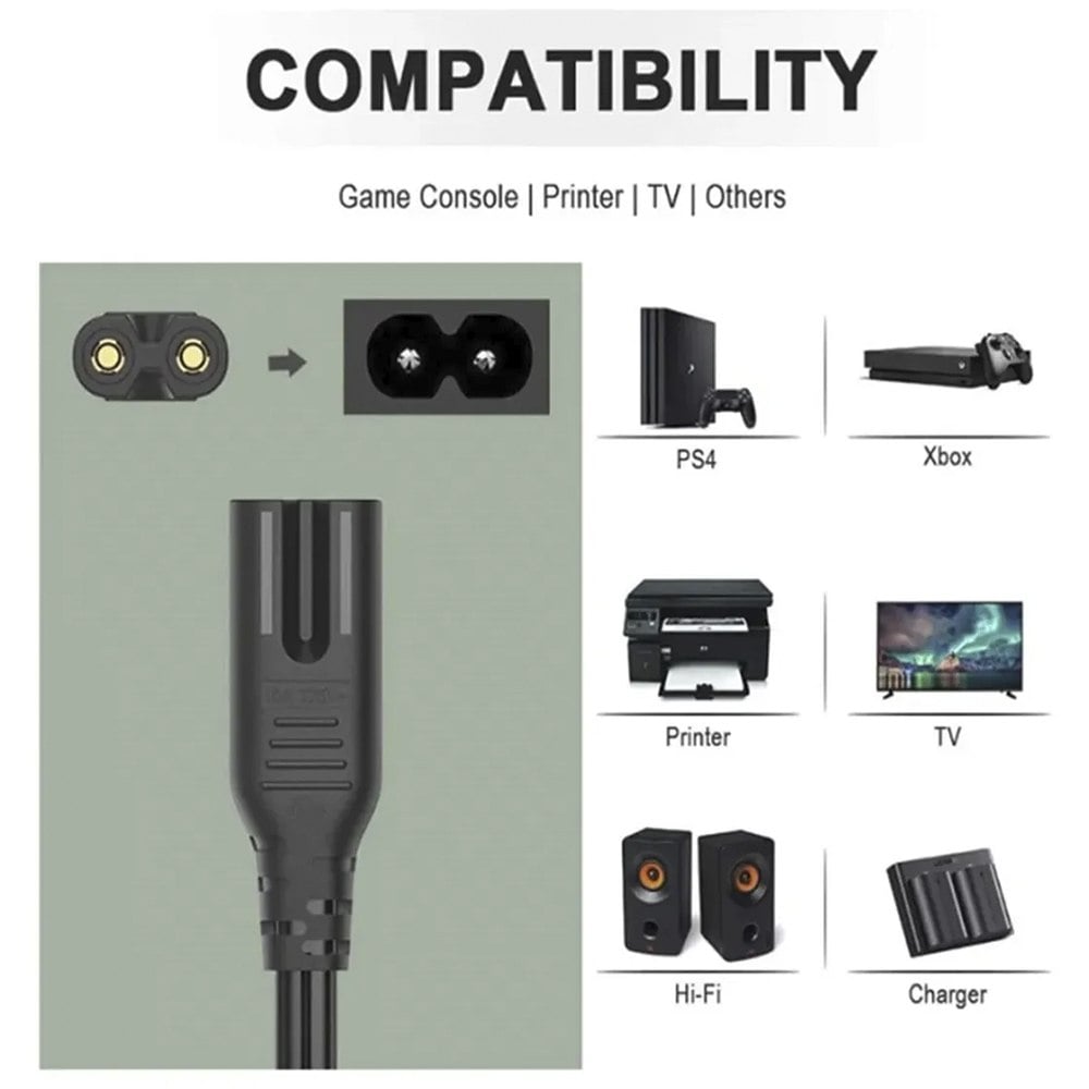 CABLE DE PODER TIPO 8 TRAUTECH 5 METROS PARA CORRIENTE ELÉCTRICA ACG054/5M SANTOFA ELECTRONICS S2168 - 6