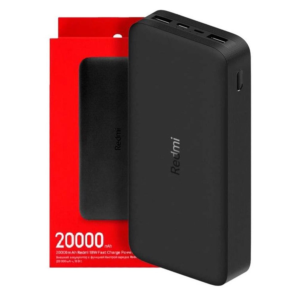 CARGADOR BATERÍA PORTÁTIL POWER BANK XIAOMI REDMI 20000 MAH 18W NEGRO SANTOFA ELECTRONICS S2193 - 1