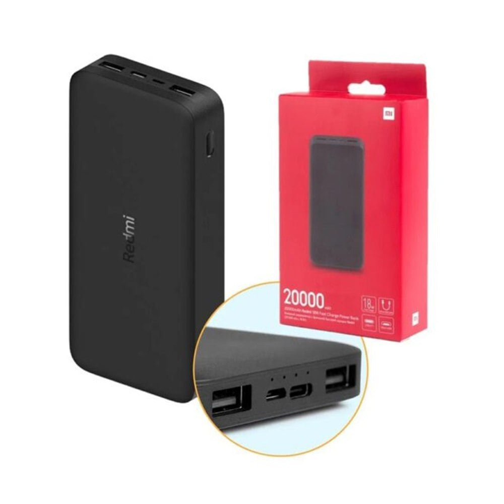 CARGADOR BATERÍA PORTÁTIL POWER BANK XIAOMI REDMI 20000 MAH 18W NEGRO SANTOFA ELECTRONICS S2193 - 4