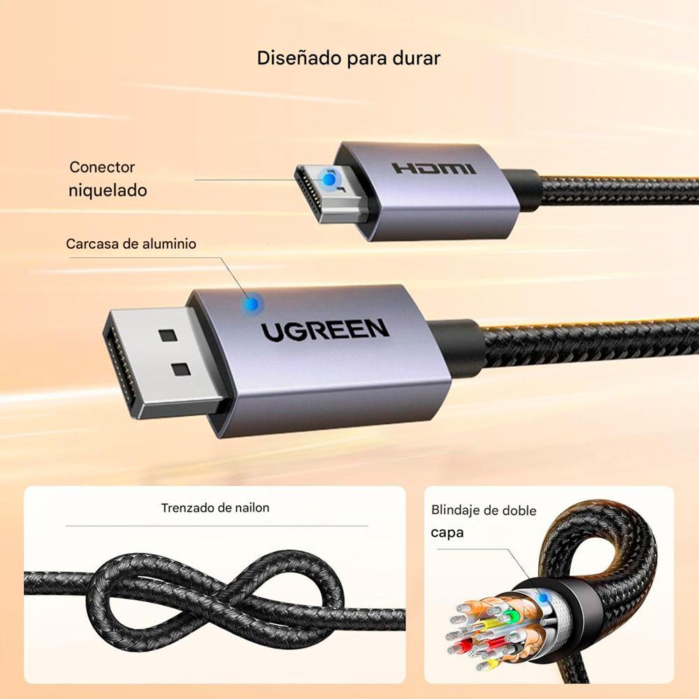 CABLE DISPLAYPORT A HDMI UGREEN DP125 4K 2 METROS 35842 SANTOFA ELECTRONICS S2202 - 6