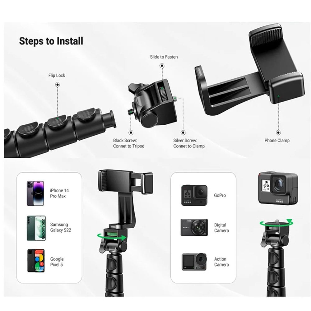 TRÍPODE SELFIE STICK BLUETOOTH UGREEN 1.7 METROS LP680 15609 SANTOFA ELECTRONICS S2203 - 5