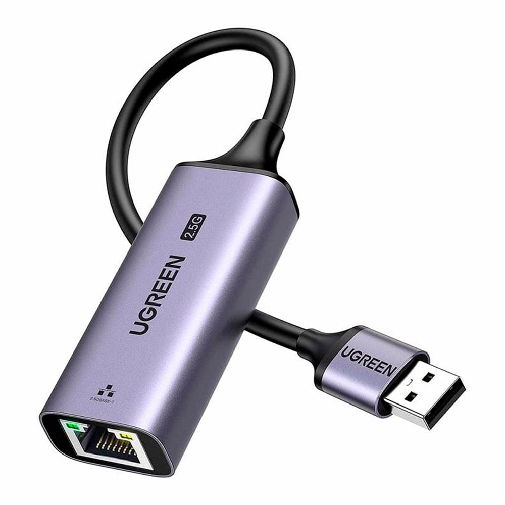 ADAPTADOR DE RED USB 3.0 A ETHERNET RJ45 UGREEN 2.5G GIGABIT ALUMINIO GRIS 25051 SANTOFA ELECTRONICS S2209 - 1