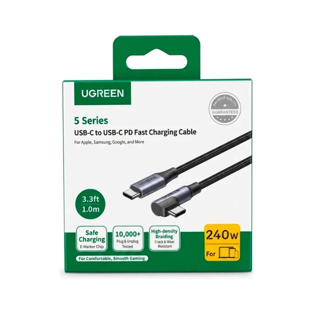 CABLE USB-C A USB-C UGREEN TIPO L 90° 240W PD 3.1 1M 85225 SANTOFA ELECTRONICS S2210 - 4