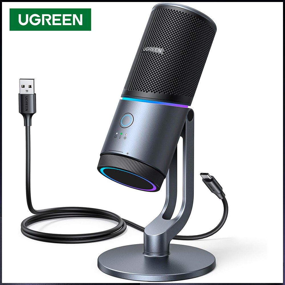 MICRÓFONO GAMER USB UGREEN RGB 24-BIT/96KHZ DSP 35629 SANTOFA ELECTRONICS S2213 - 2