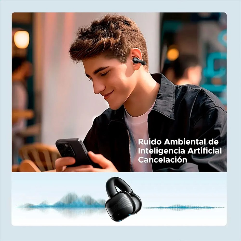 AUDÍFONOS INALÁMBRICOS OPEN-EAR UGREEN HITUNE S3 BLUETOOTH 5.4 CLIP-ON 30H NEGRO 45785 SANTOFA ELECTRONICS S2216 - 9