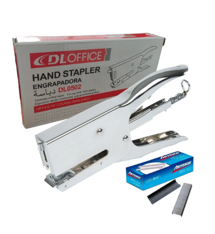 ENGRAMPADORA METÁLICA TIPO ALICATE DL OFFICE DL0502 + 5000 GRAPAS SANTOFA ELECTRONICS S0955-1 - 1
